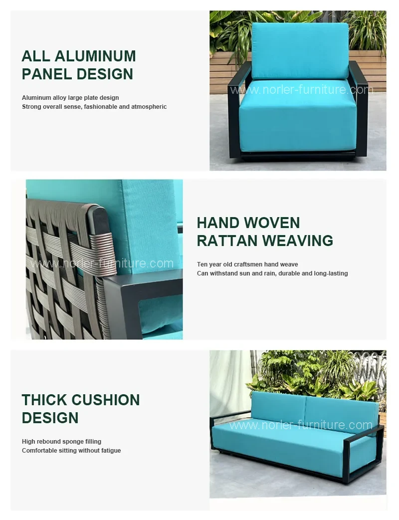 Metal Aluminum Frame Sectional Furniture Sofa Set