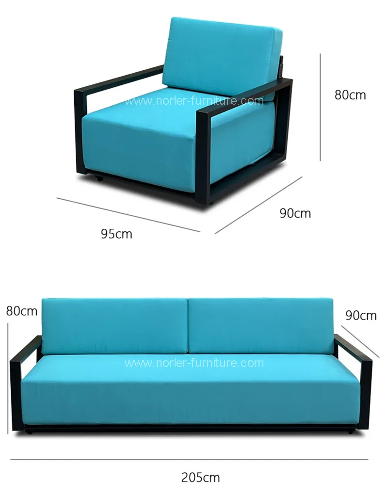 Metal Aluminum Frame Sectional Furniture Sofa Set