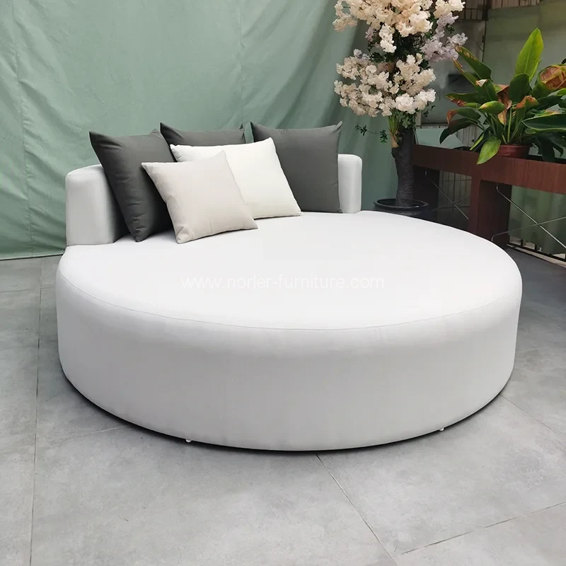 Водонепроницаемая наружная мебель круглая солнечная кровать Водонепроницаемая наружная мебель круглая солнечная кровать